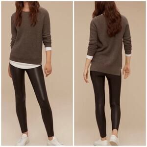 Aritzia Wilfred Free Daria High Waisted Vegan Leather Pants Black S